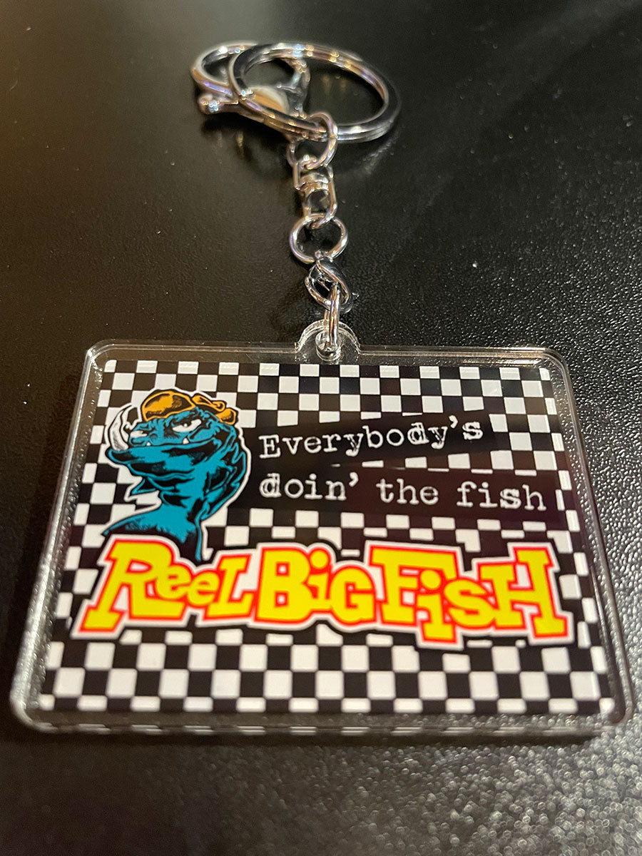 Checkered acrylic keychain