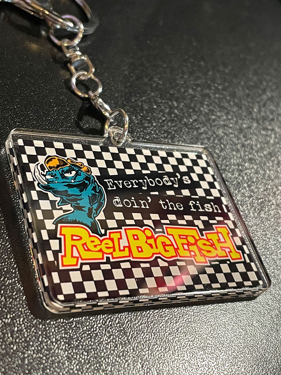 Checkered acrylic keychain