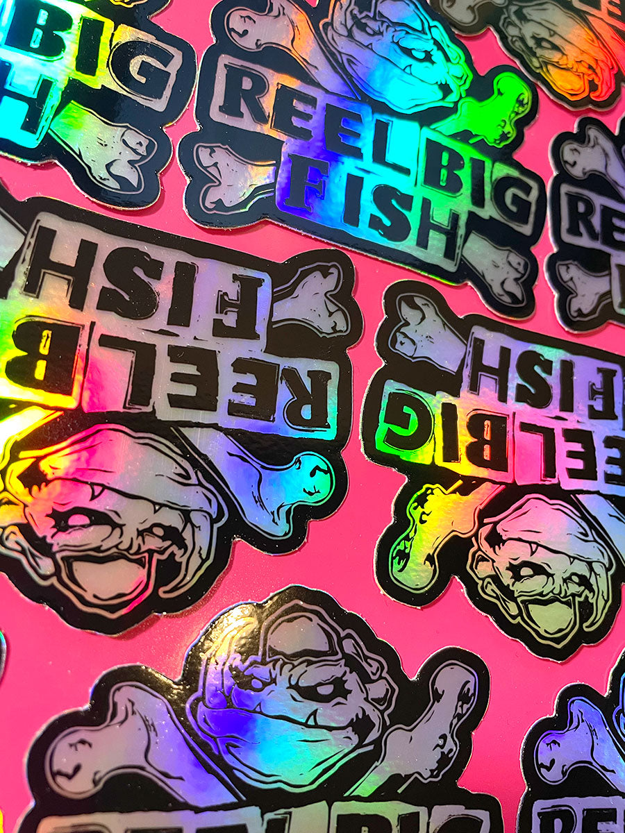Autocollant holographique Fish & Bones