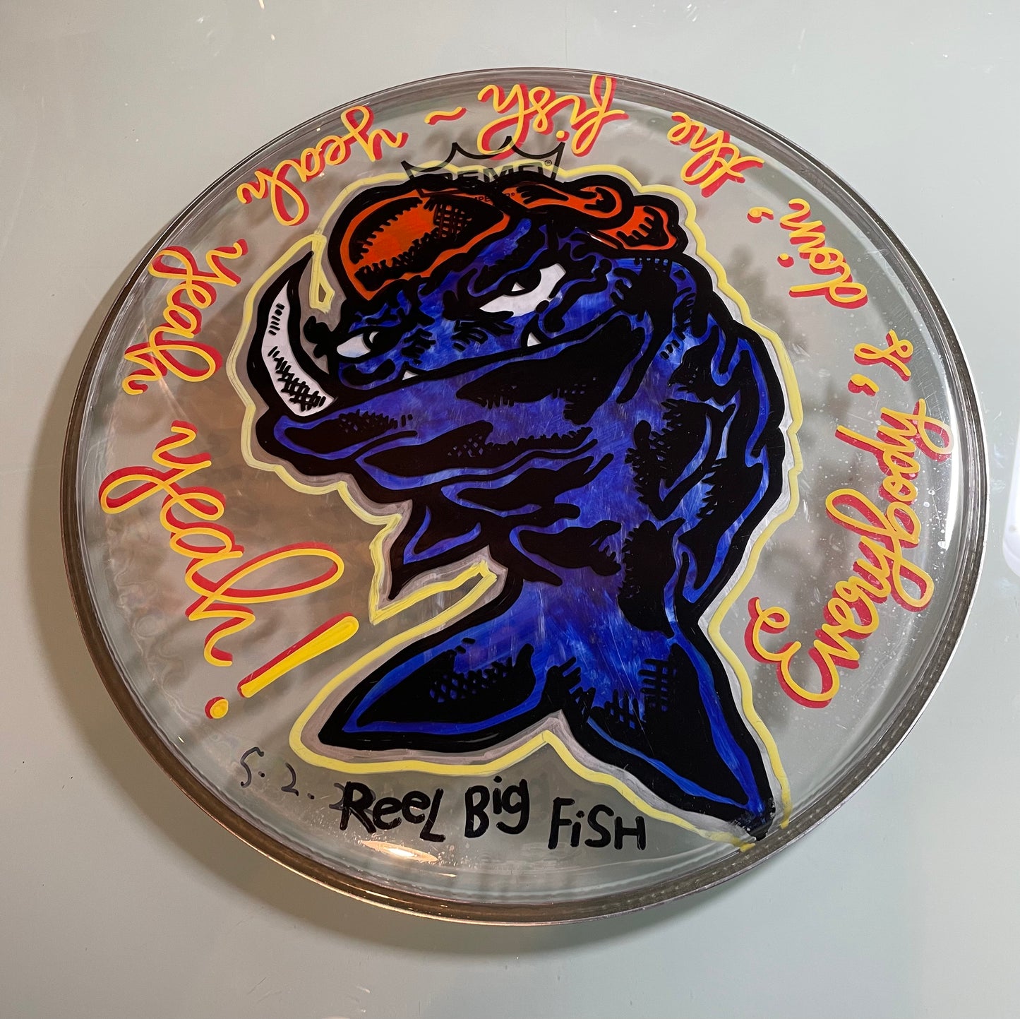 Peau de batterie peinte 12" - Variante Mean Fish