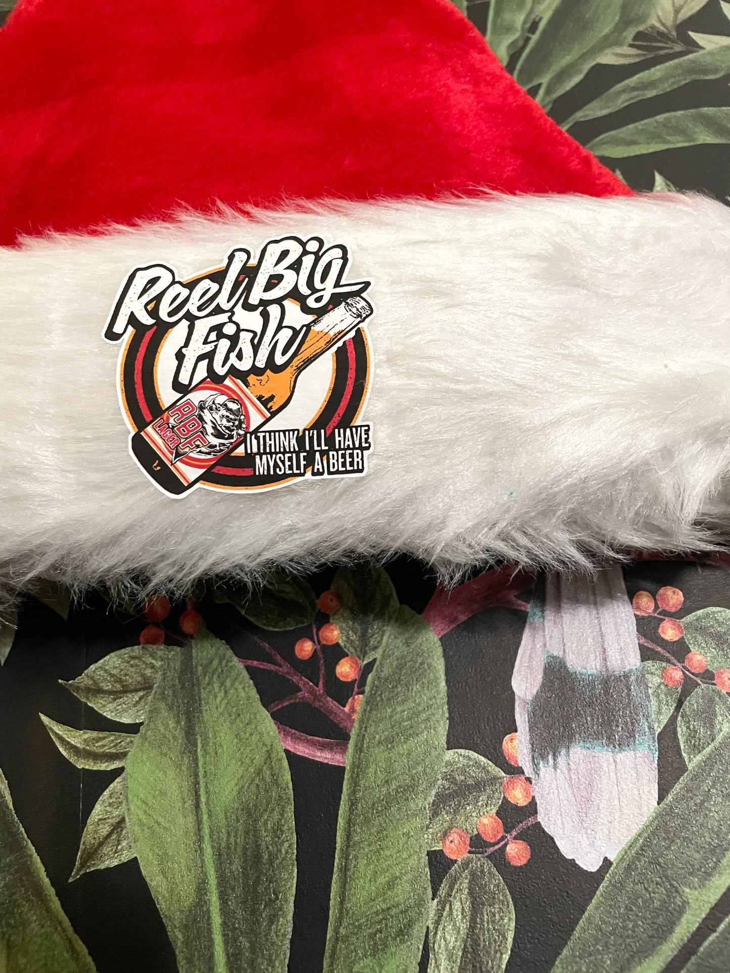 Weihnachtsmütze mit Bier-Logo