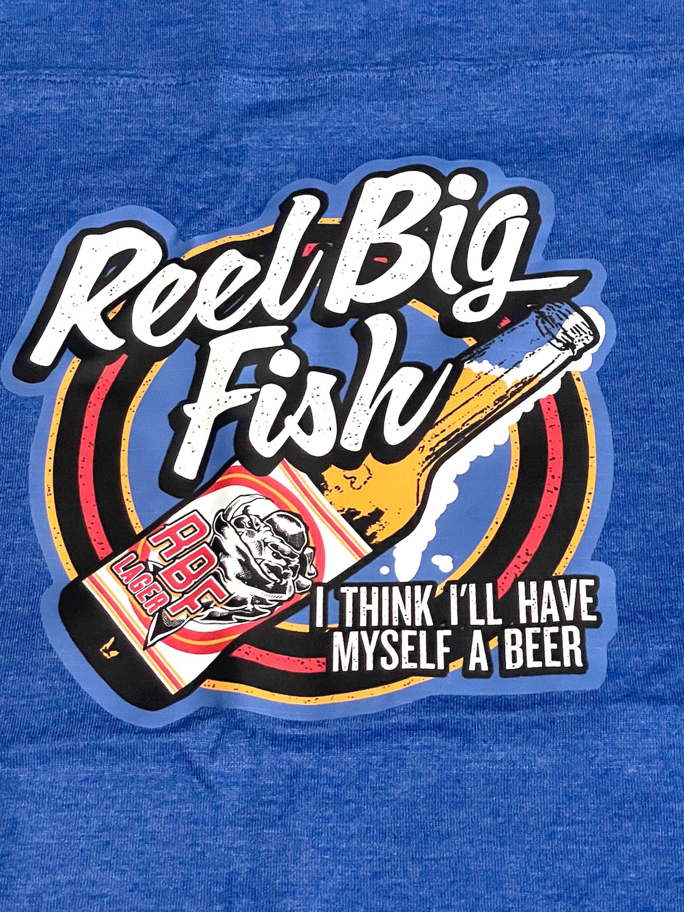 Beer Bottle Logo unisex football tee - heather blue, size LG