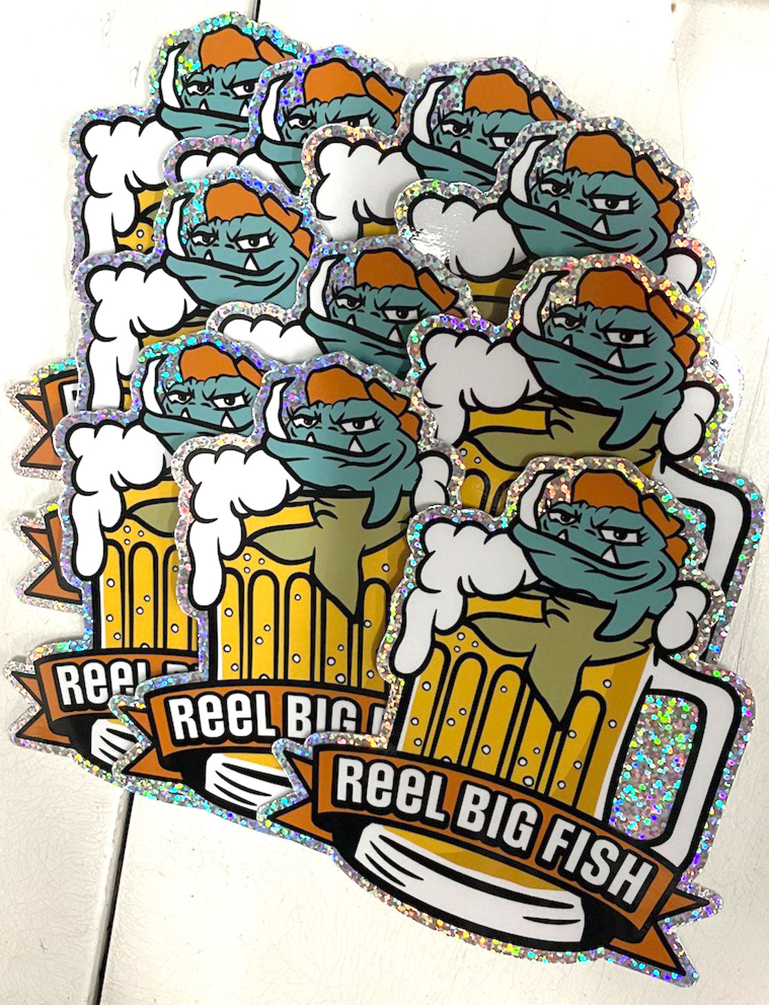 Large Beer Stein Hot Tub glitter sticker