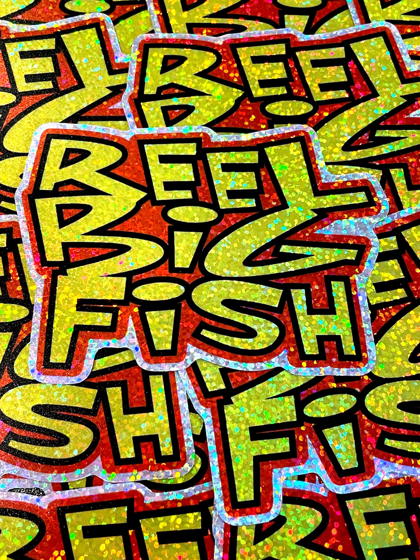 Retro Logo Confetti Glitter Sticker