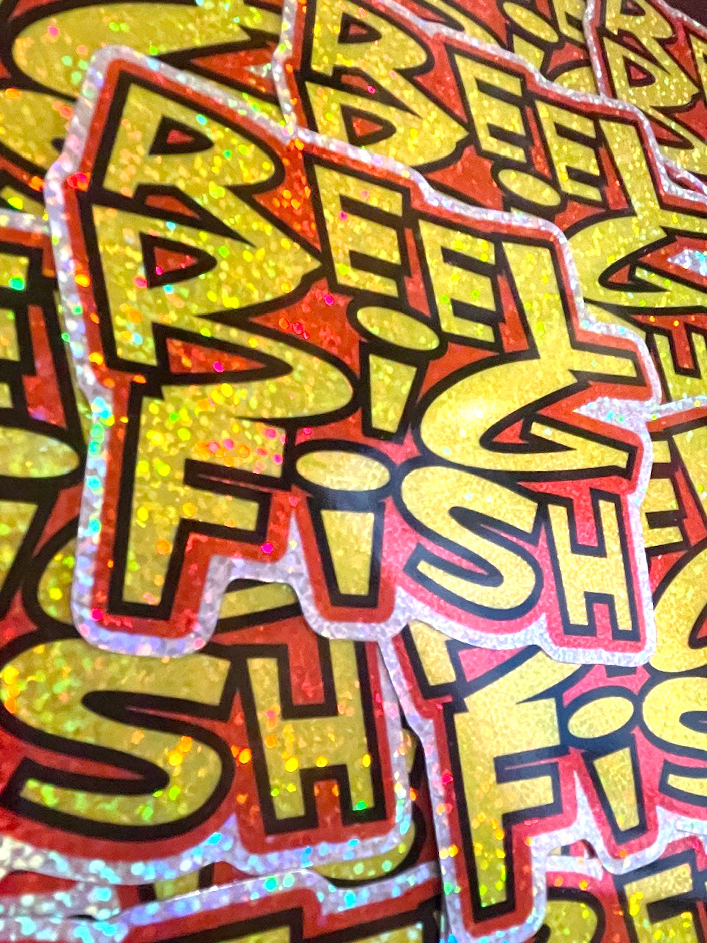 Retro Logo Confetti Glitter Sticker