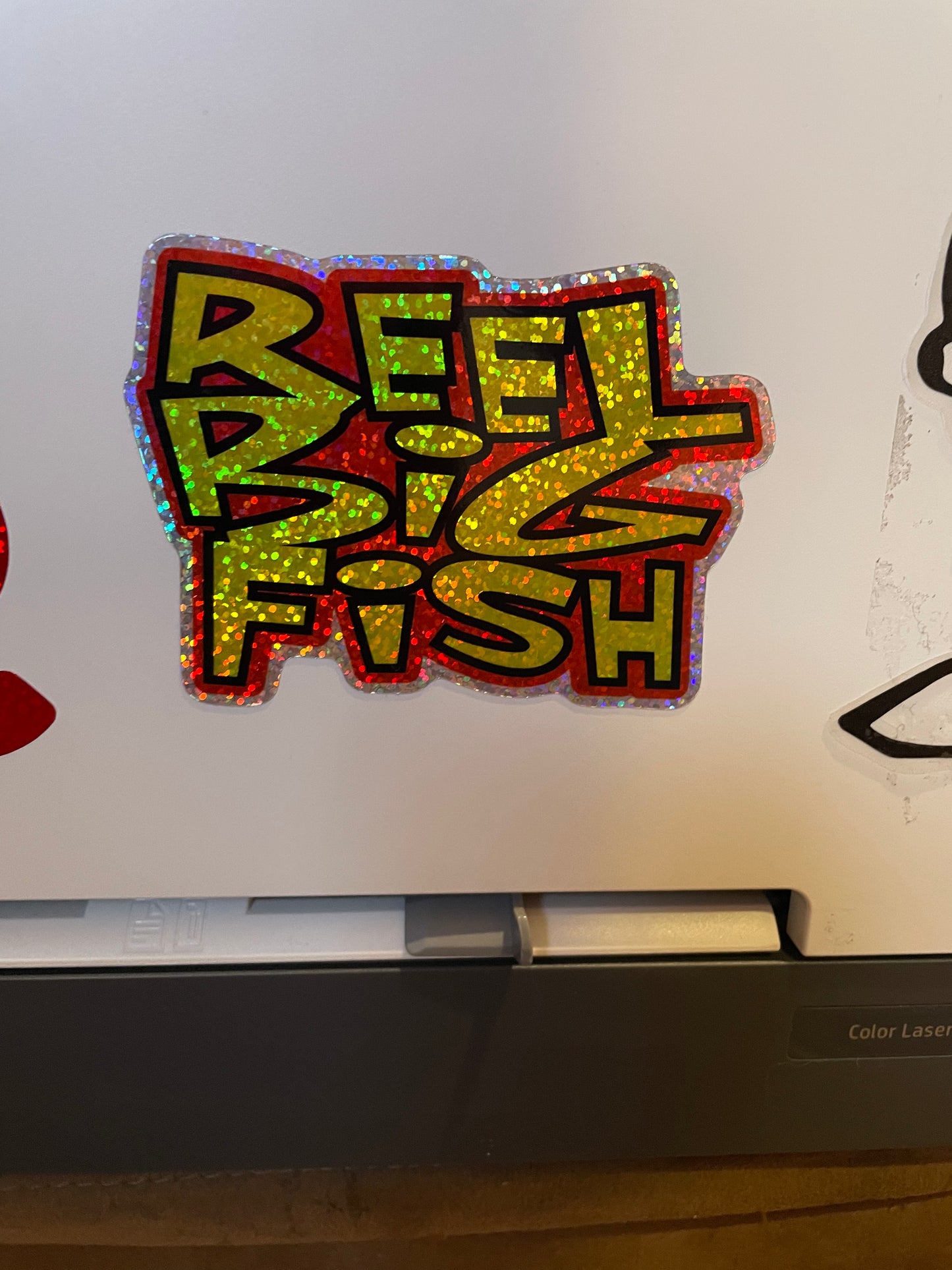 Retro Logo Confetti Glitter Sticker