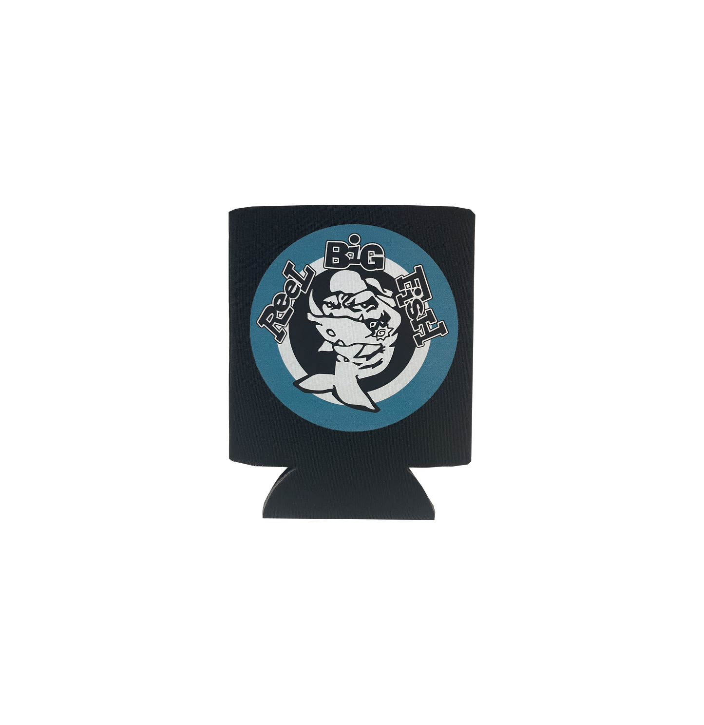 Mean Fish Round Logo Koozie