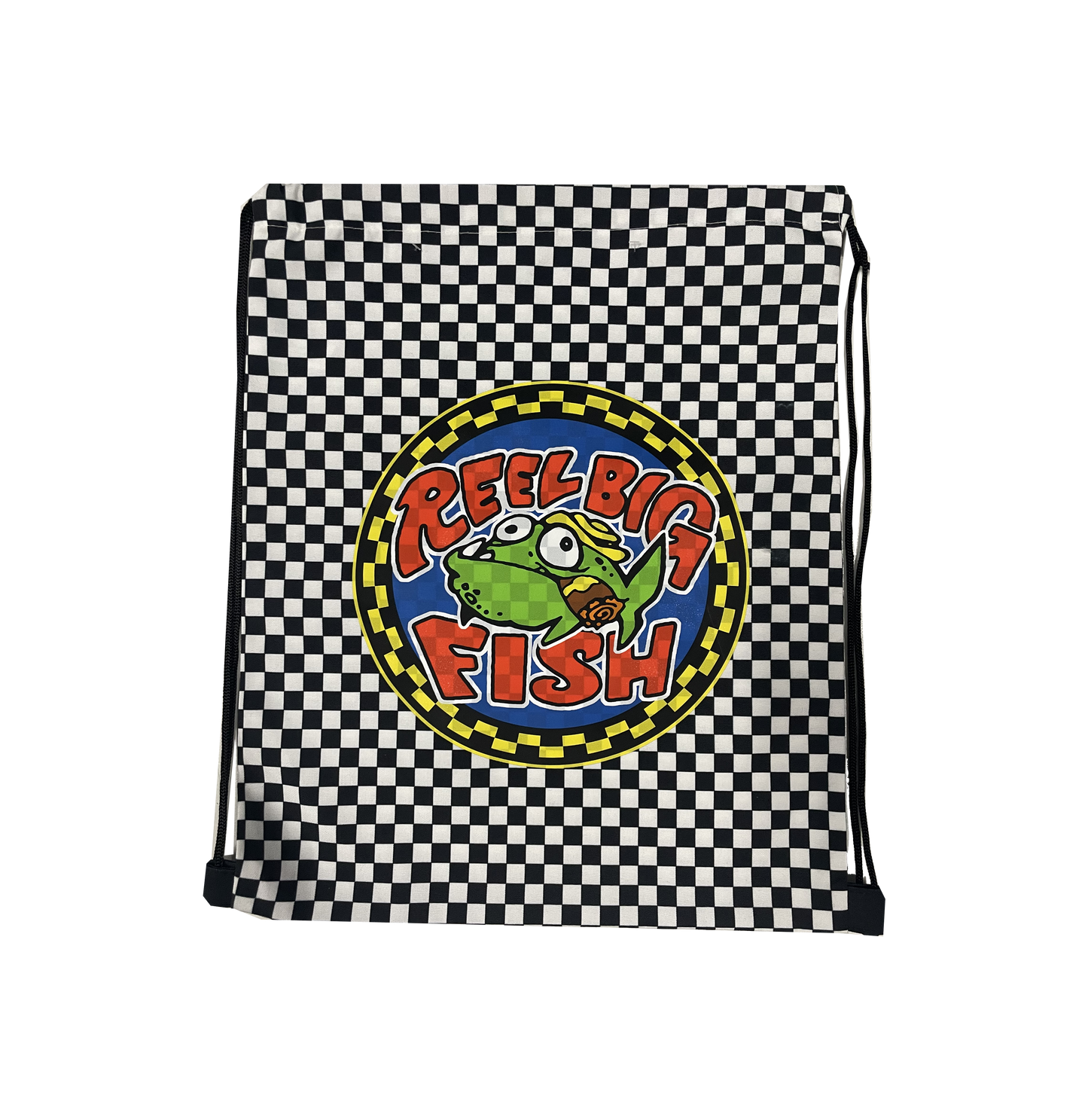 Silly Fish Checker Drawstring Backpack