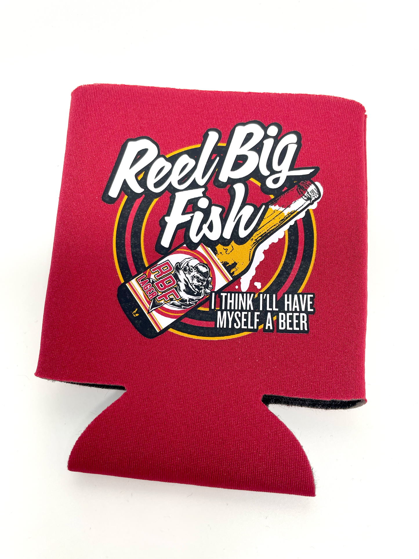 Beer Bottle logo can koozie