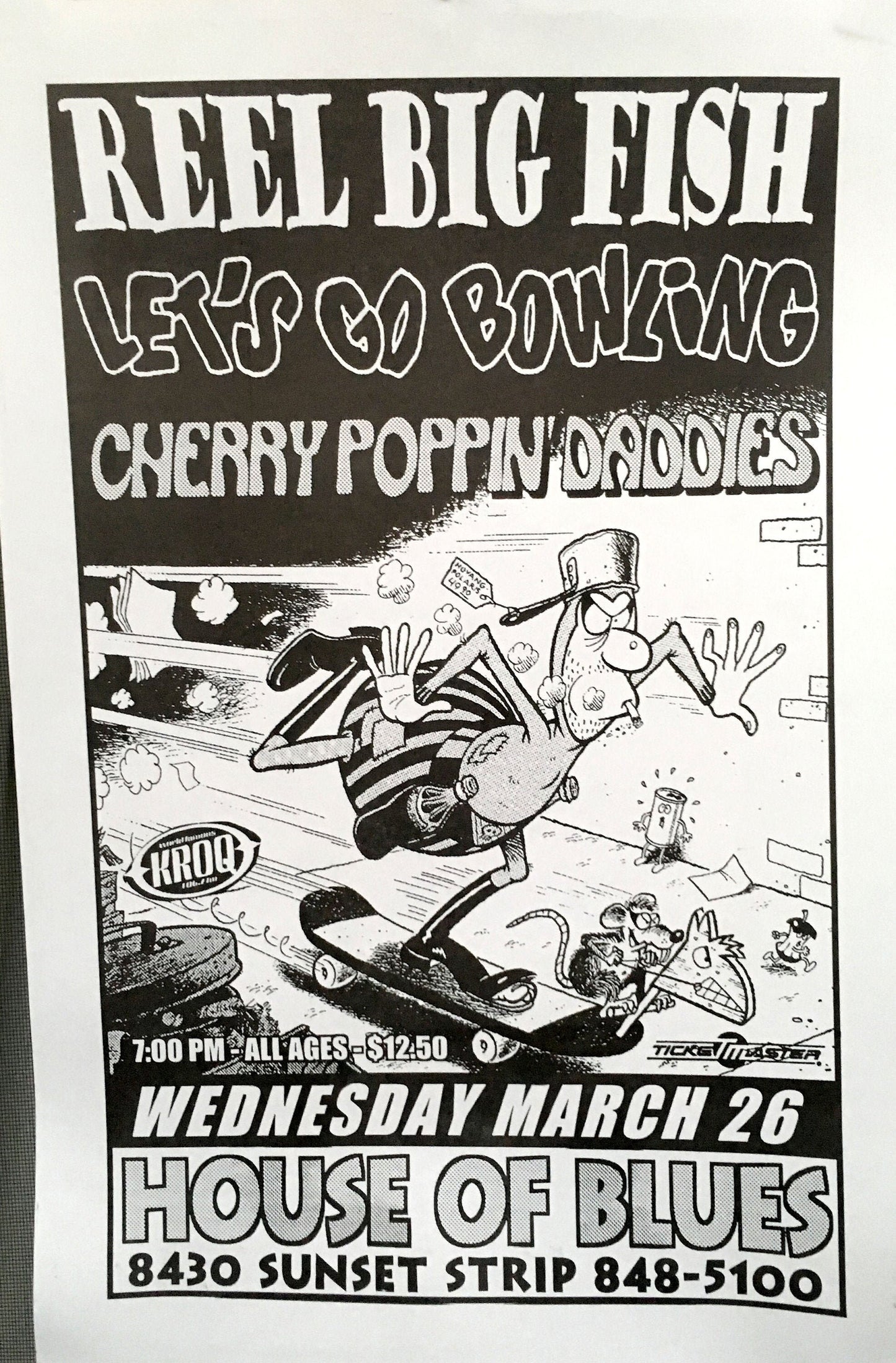 Vintage Reel Big Fish-Let's Go Bowling-Cherry Poppin' Daddies 1997 gig poster 11x17
