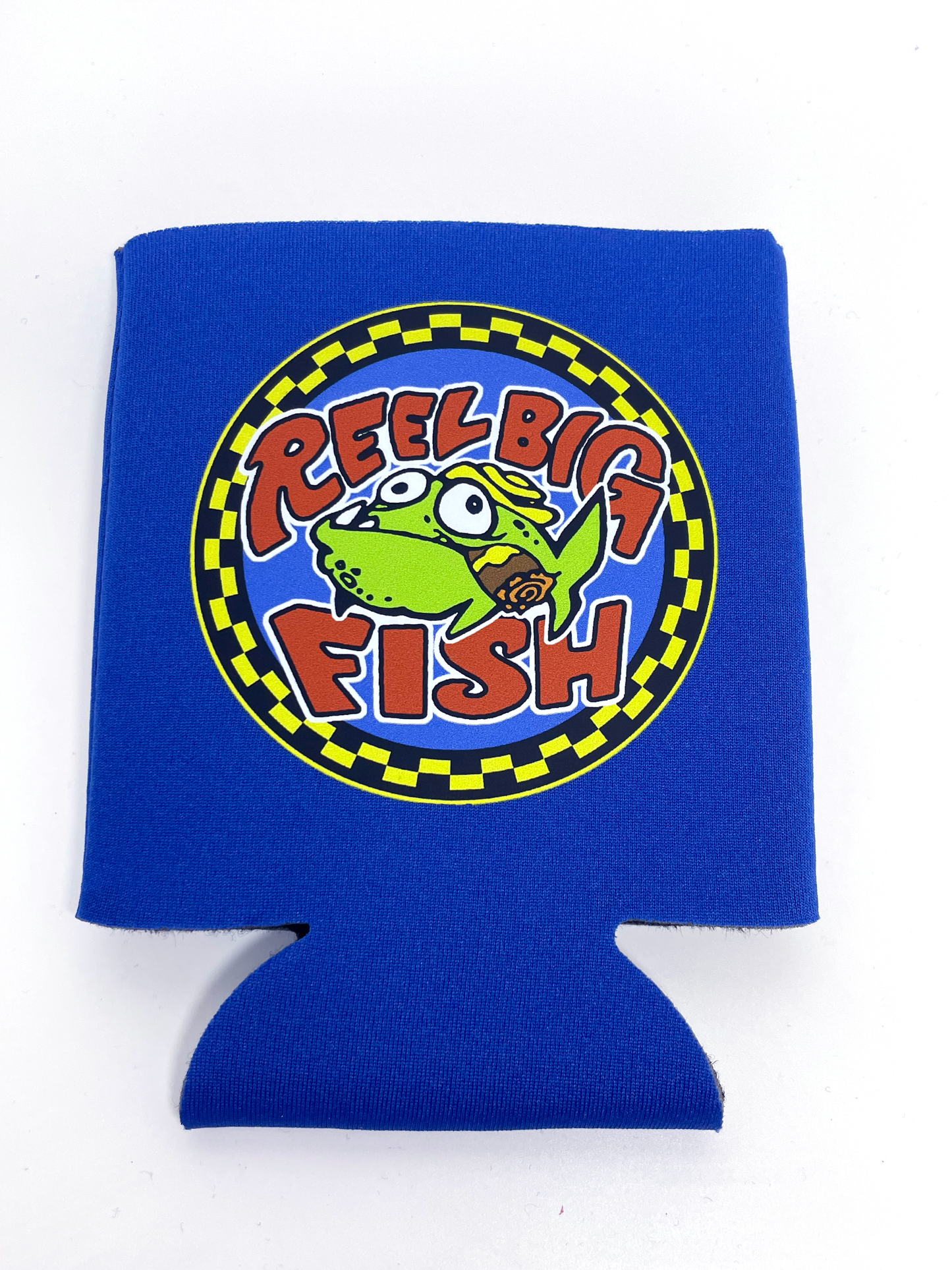 Silly Fish round logo can koozie