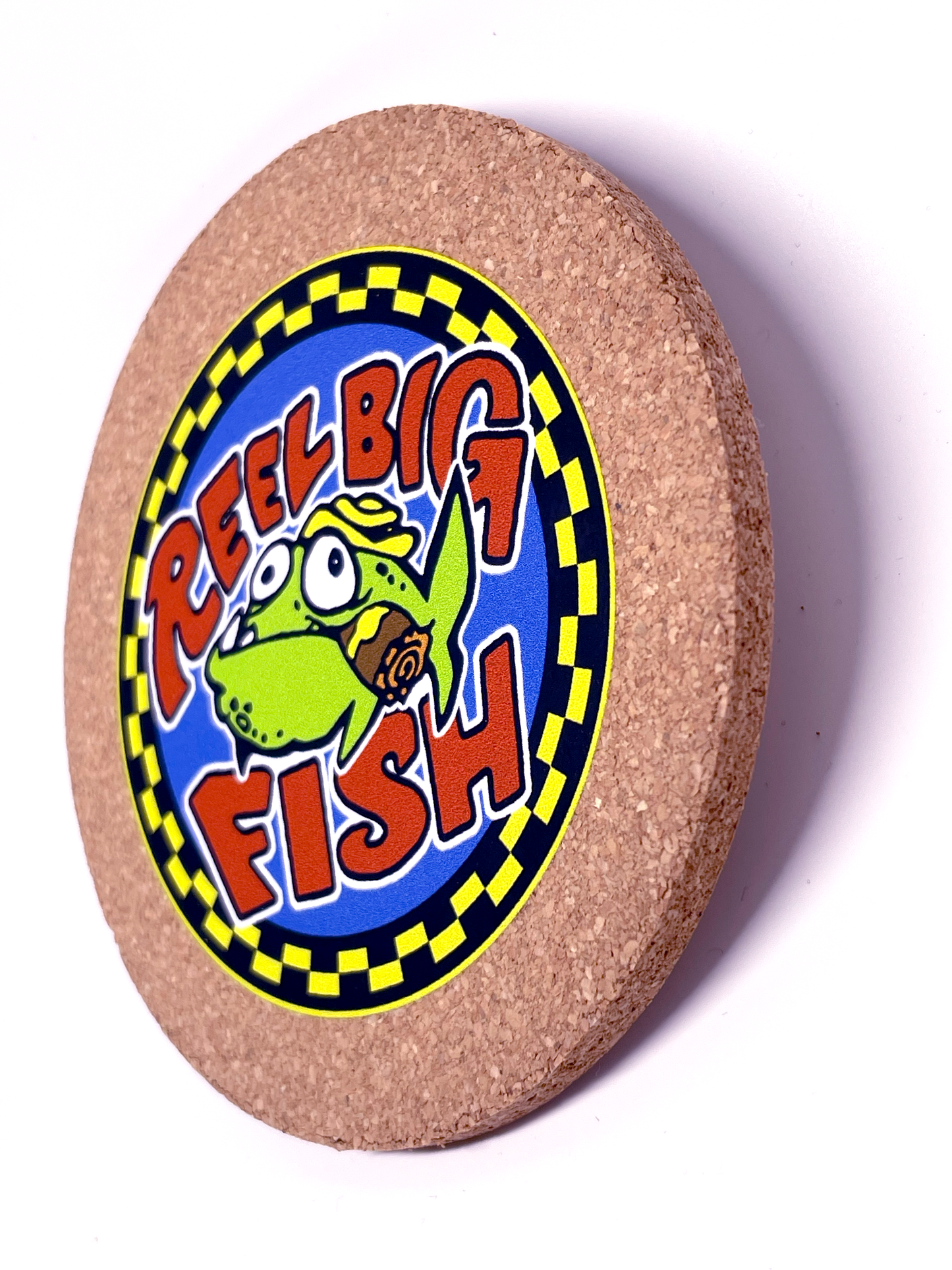 Round Silly Fish cork coaster