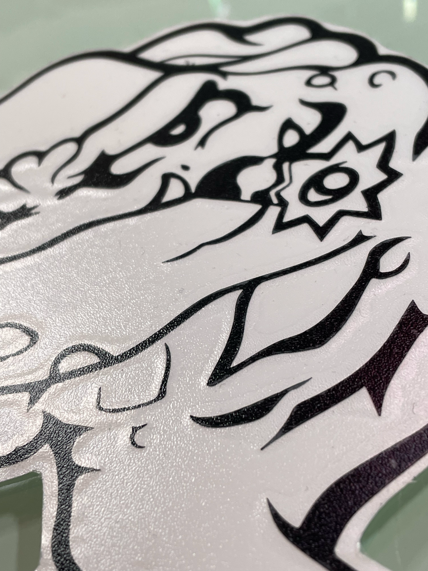 Simplified Mean Fish vinyl sticker - black (2 sizes)