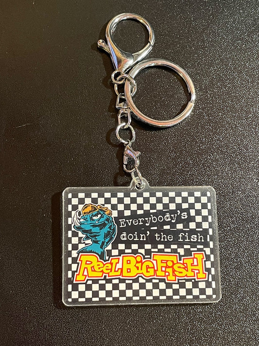 Checkered acrylic keychain