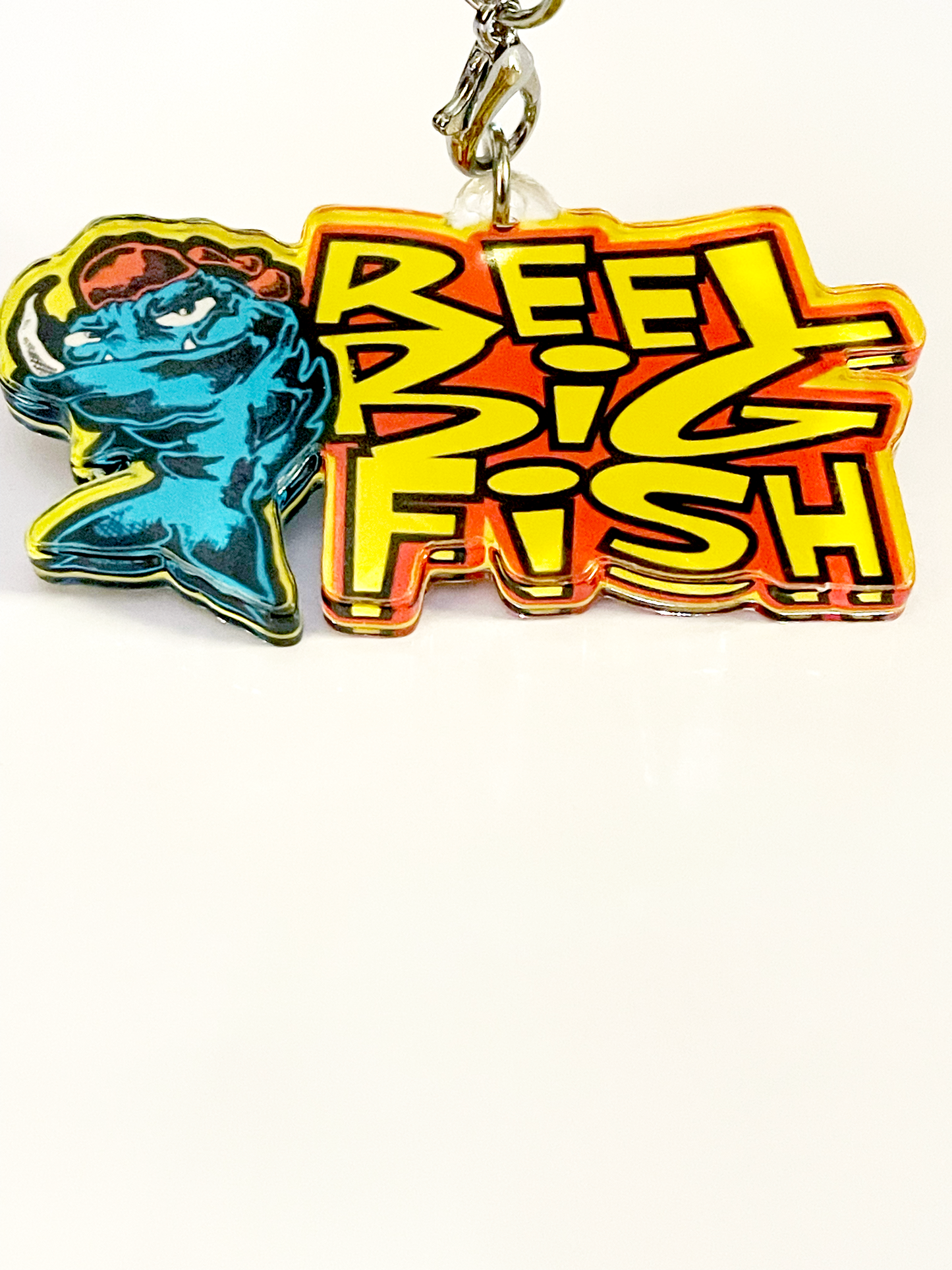 Mean Fish Retro Lettering acrylic keychain