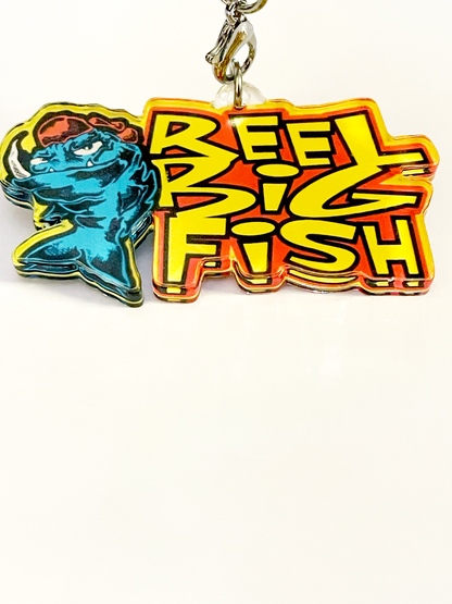 Mean Fish Retro Lettering acrylic keychain