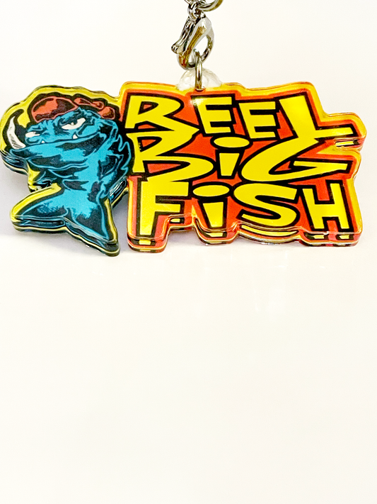 Mean Fish Retro Lettering acrylic keychain