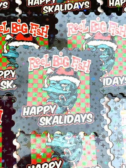 Happy Skalidays holo star stamp stickers - set of 5