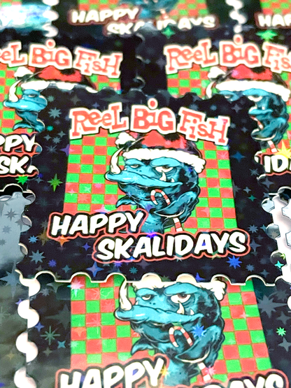 Happy Skalidays holo star stamp stickers - set of 5