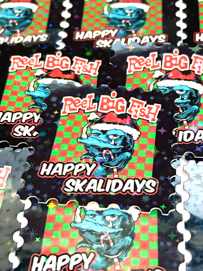 Happy Skalidays holo star stamp stickers - set of 5