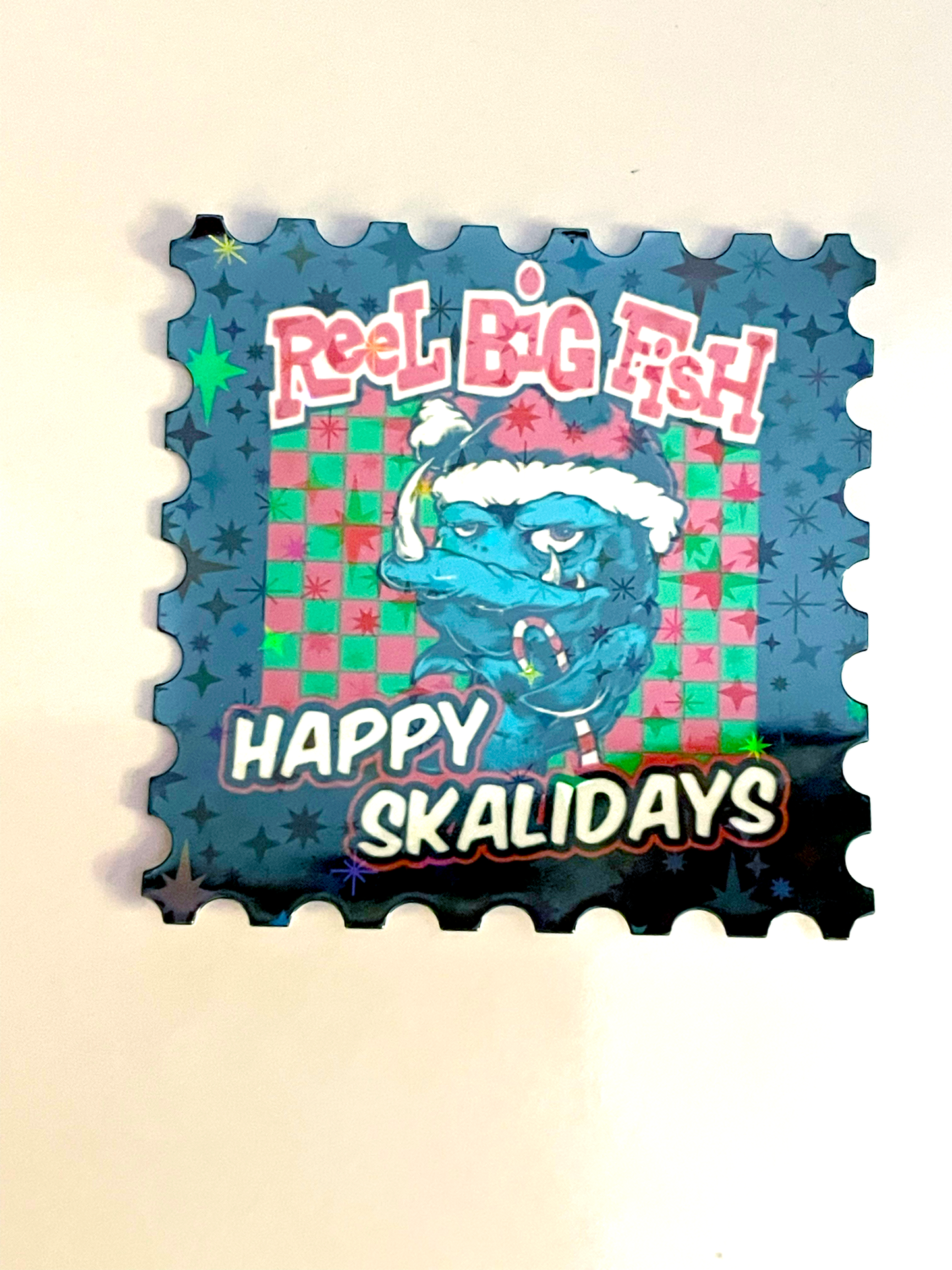 Happy Skalidays holo star stamp stickers - set of 5