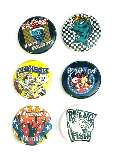 6-pack pinback buttons: Throwback Collection