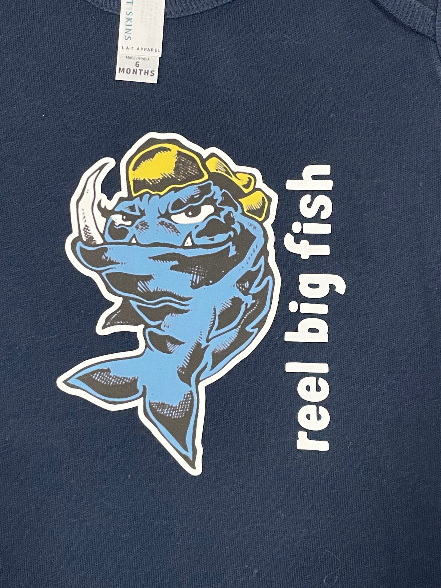 Mean Fish navy romper - 6 months