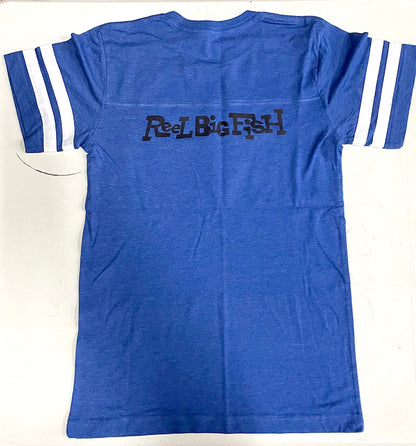 Beers Logo unisex football tee - heather blue, size SM
