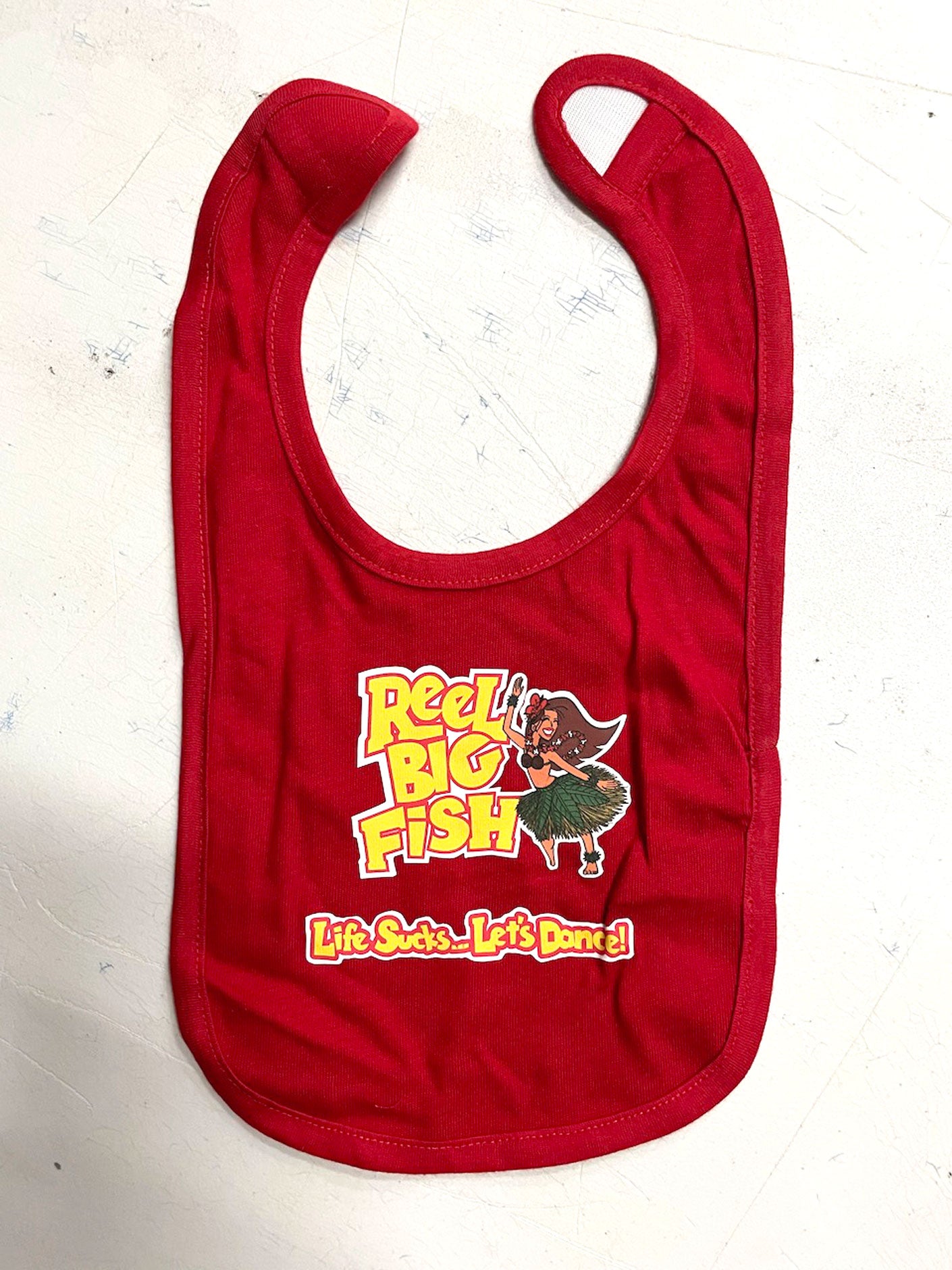 Life Sucks... Let's Dance! Baby Bib - red