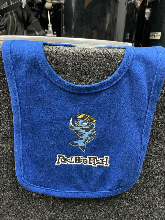 Mean Fish Baby Bib - blue
