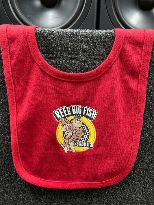 Skasquatch Baby Bib - red