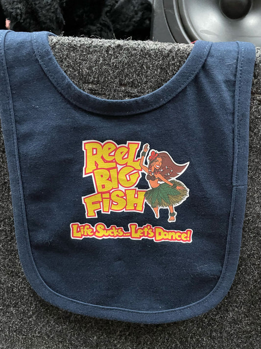 Life Sucks... Let's Dance! Baby Bib - navy