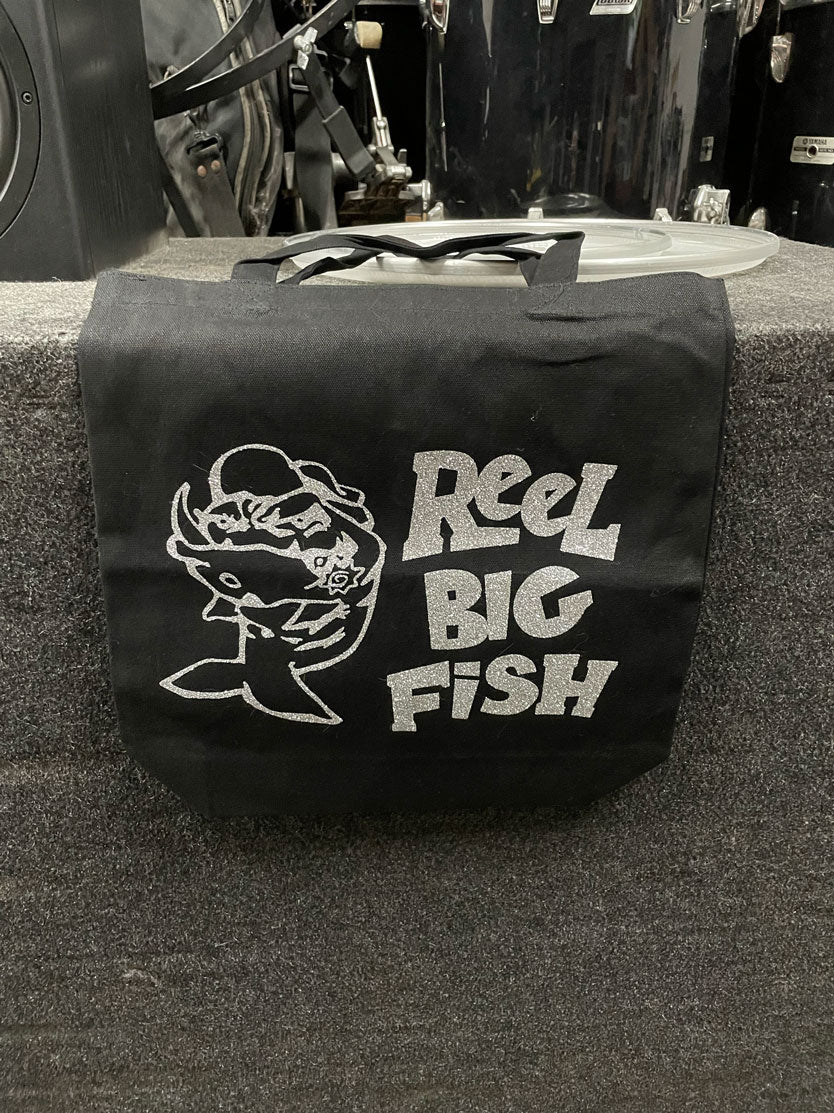 Mean Fish glitter tote bag