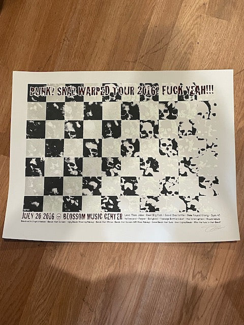 2016 "Warped Tour F Yeah!" screen-printed poster