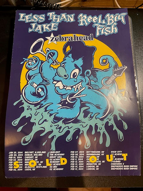 Less Than Jake/Zebrahead UK tour poster