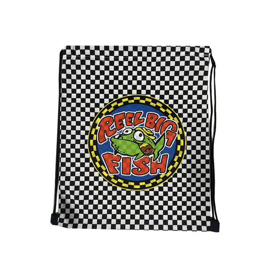 Silly Fish Checker Drawstring Backpack