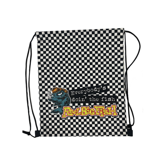 Doin' the Fish Checker Drawstring Backpack