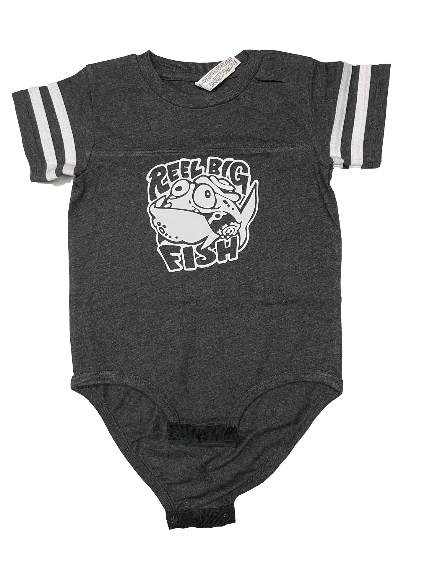 Silly Fish football onesie - heather grey