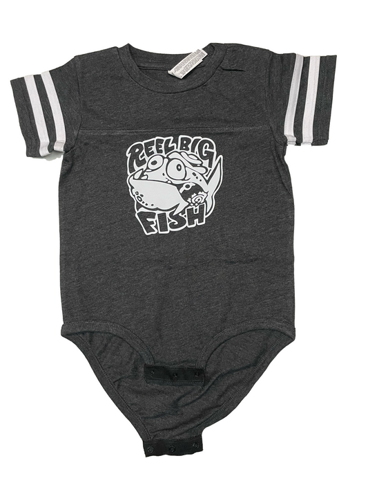 Silly Fish football onesie - heather grey
