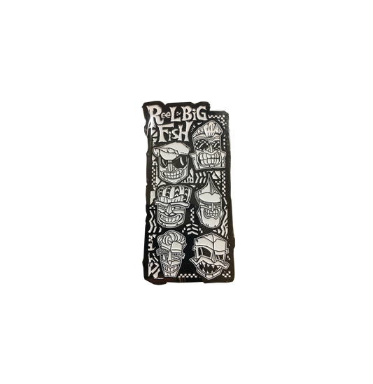 Tiki Faces Large Enamel Pin