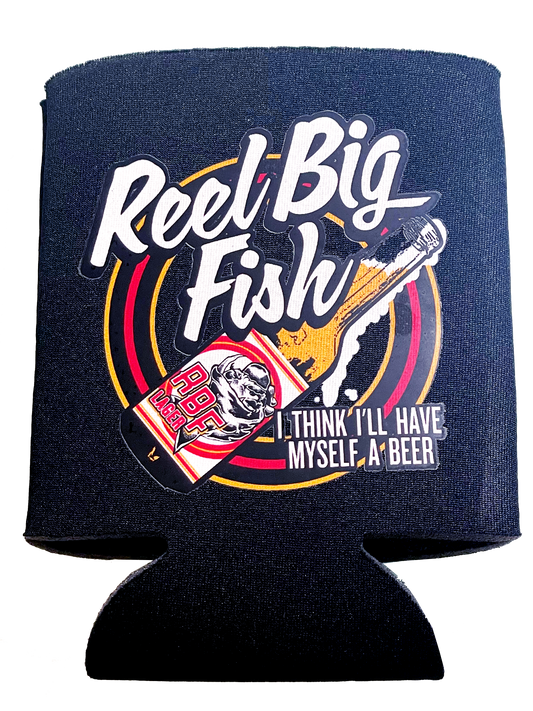 Beer Bottle logo can koozie
