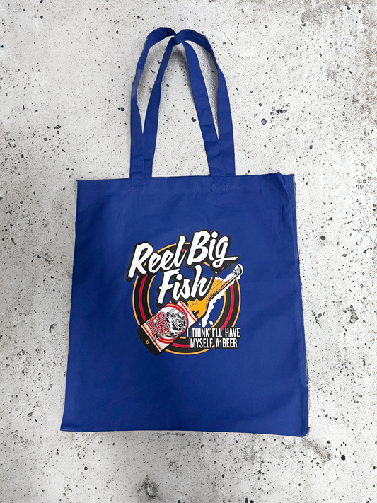 Beer Bottle Logo Tote Bag - blue