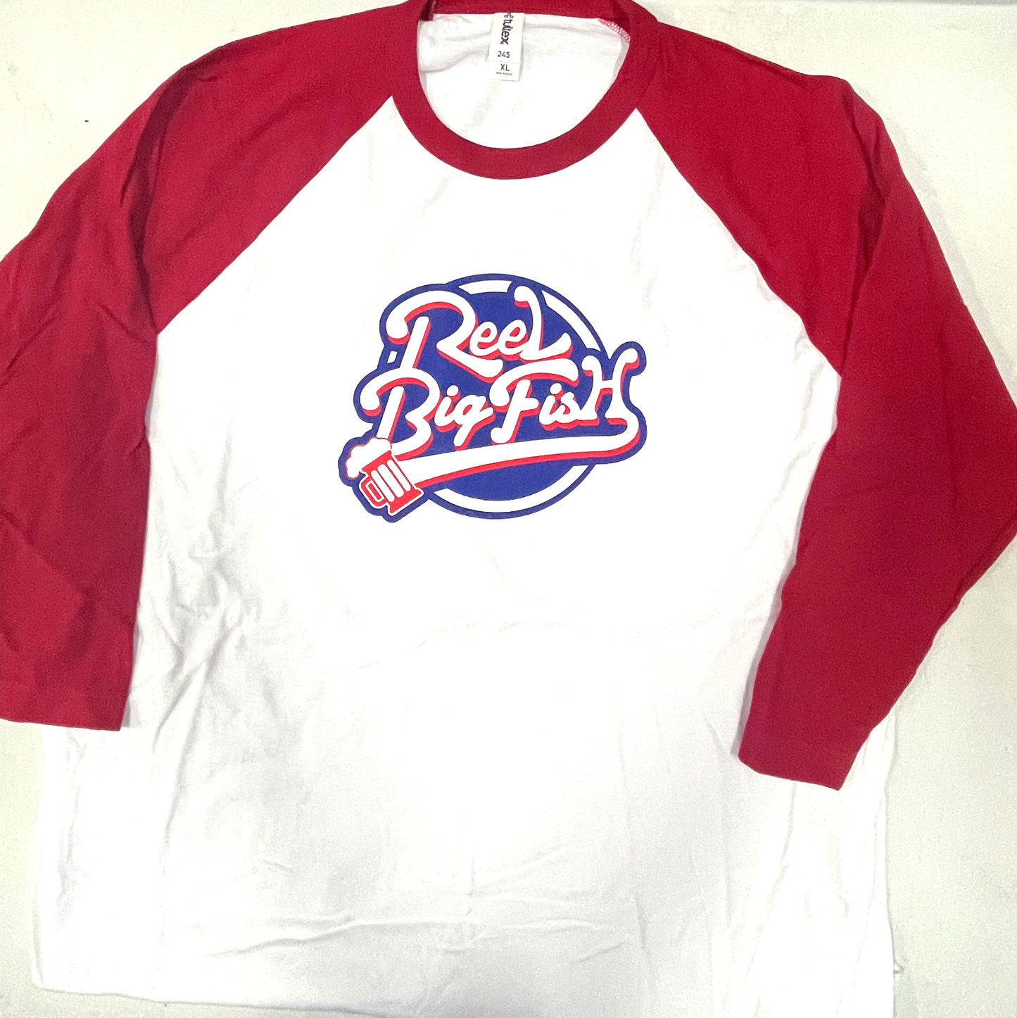 Beers script raglan baseball tee - red sleeves