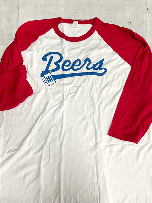 Beers Logo Red Raglan tee, size XXL