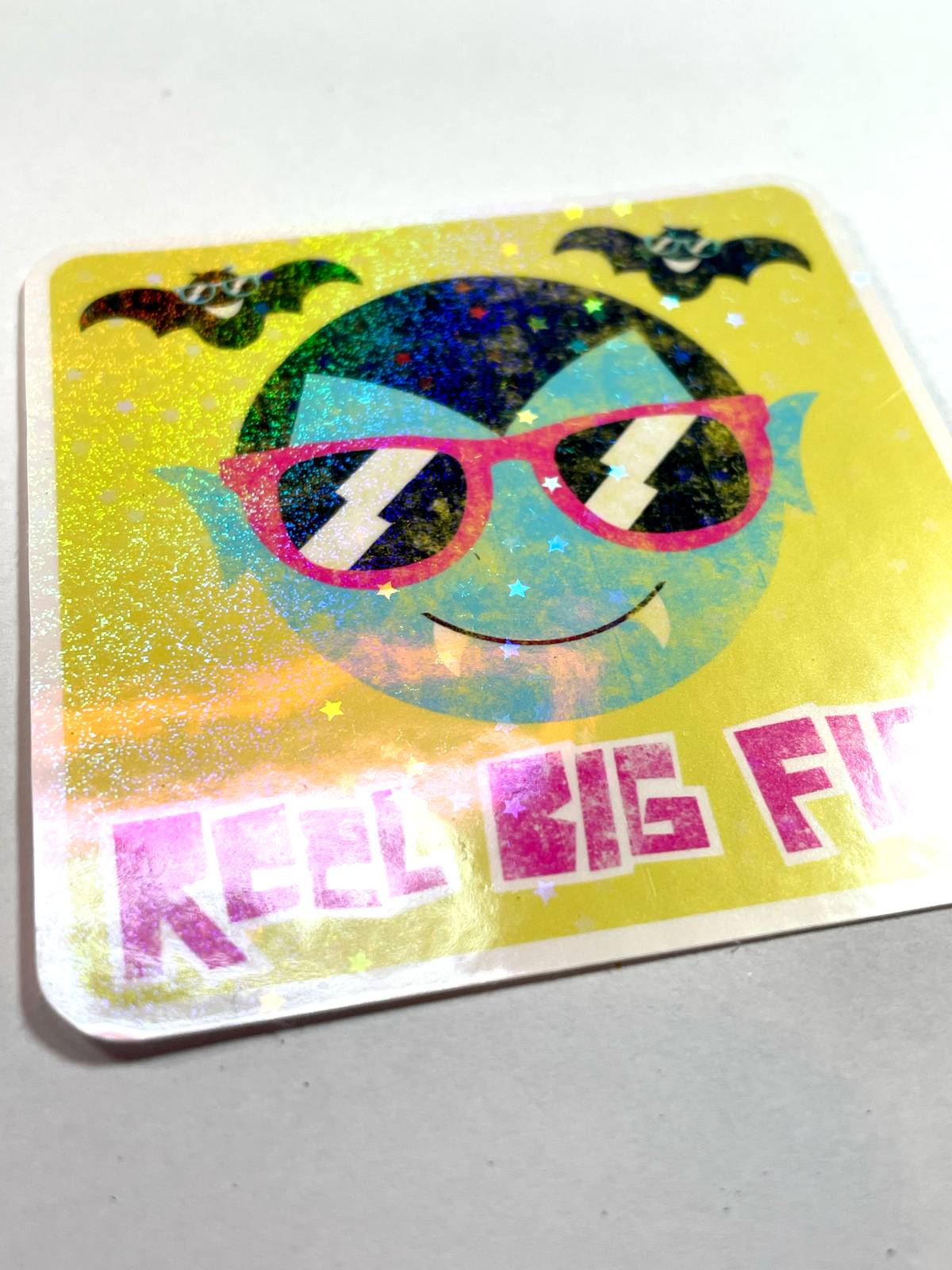 Vampire Fish Sticker Vampire glitter holo sticker – The Fishmarket: Reel Big Fish webstore