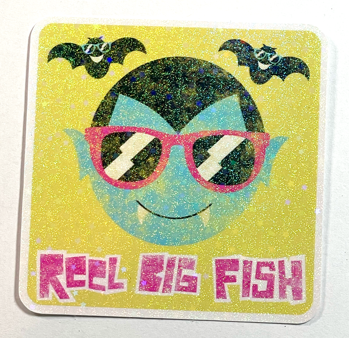 Vampire Fish Sticker Vampire glitter holo sticker – The Fishmarket: Reel Big Fish webstore