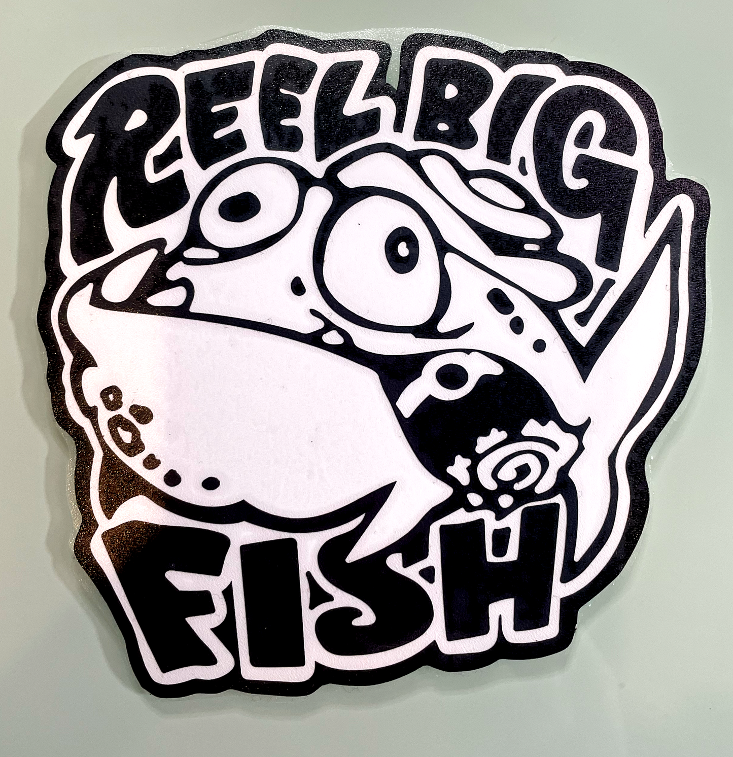 B&W Silly Fish vinyl sticker