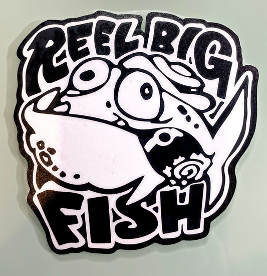 B&W Silly Fish vinyl sticker
