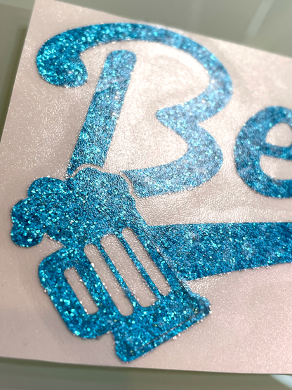 Blue glitter Beers vinyl sticker