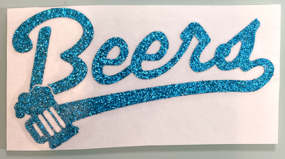 Blue glitter Beers vinyl sticker
